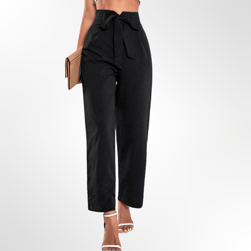 Pantalones con lazo de cintura alta Nina