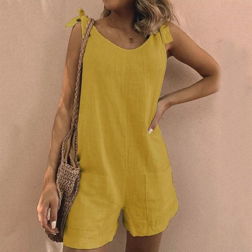 Gisell — Playsuit con Lazo en el Hombro y Bolsillos