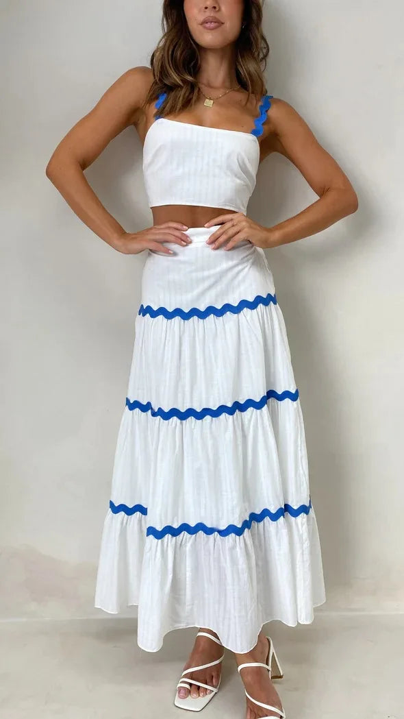 Claudia – Conjunto top + falda larga