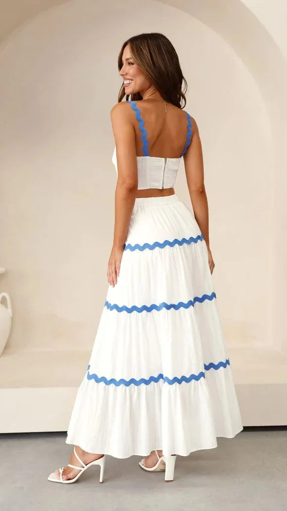 Claudia – Conjunto top + falda larga