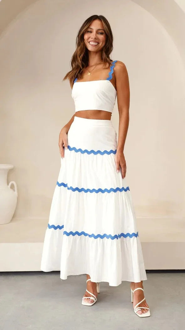 Claudia – Conjunto top + falda larga