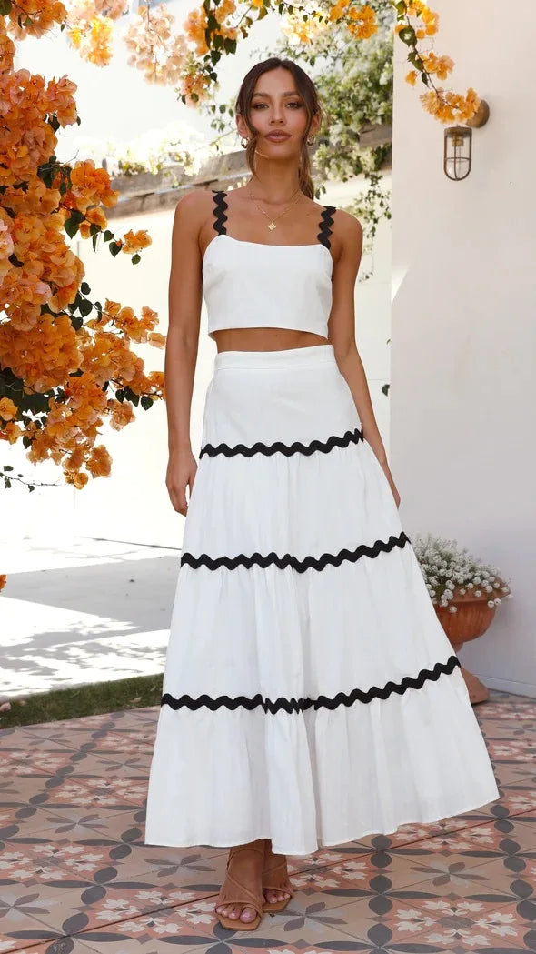 Claudia – Conjunto top + falda larga