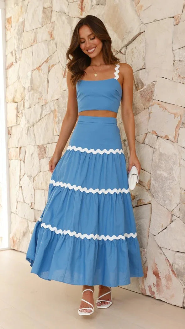 Claudia – Conjunto top + falda larga