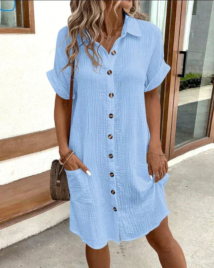 Vestido Tipo Polo Elegante Celest (Casi Agotado)
