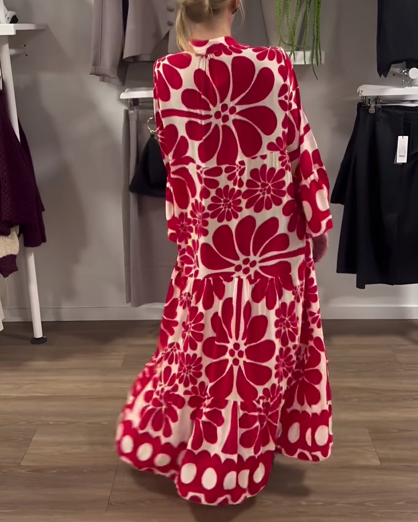 Nuria | Vestido maxi estampado y elegante