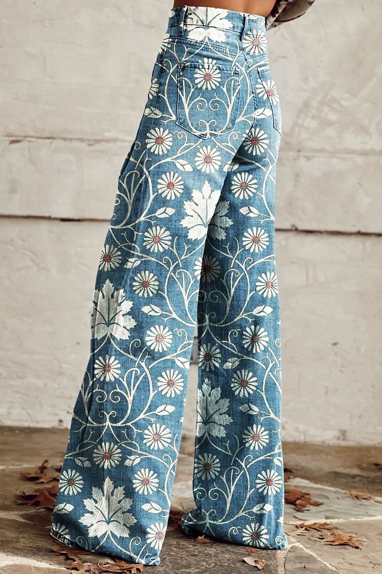 Margarita | Pantalones Boho Elegantes con Estampado Floral