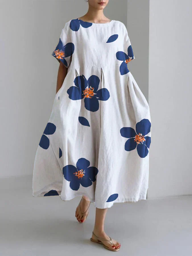 Larisa | Vestido largo de verano con flores vibrantes