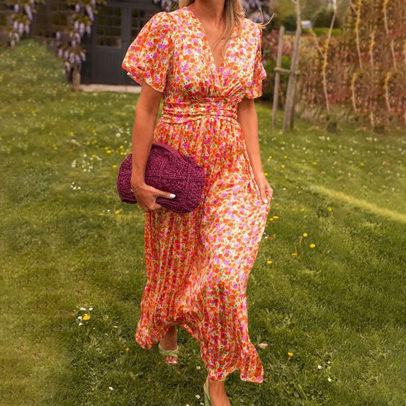 Larisa – Vestido escote en V estampado
