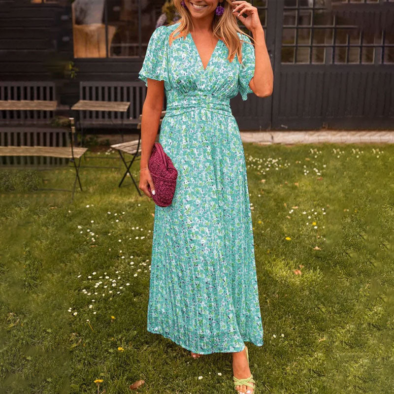 Larisa – Vestido escote en V estampado