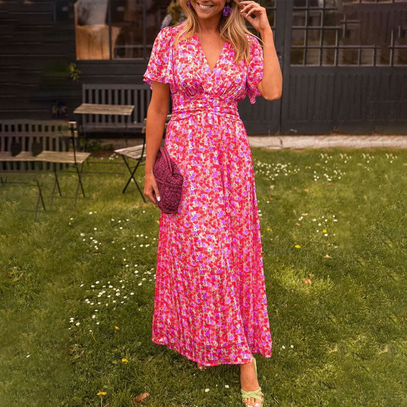 Larisa – Vestido escote en V estampado