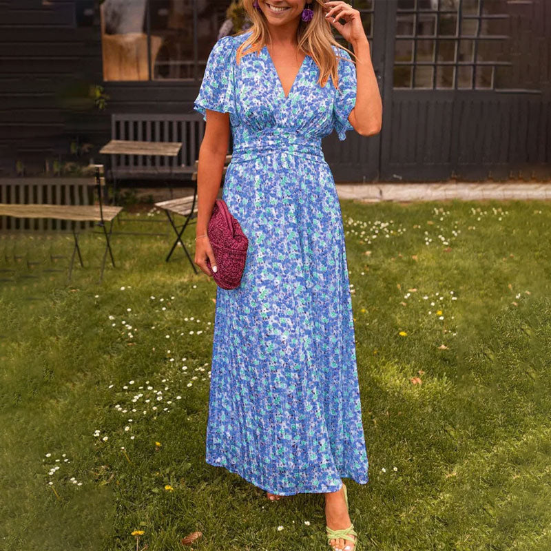 Larisa – Vestido escote en V estampado