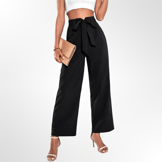 Pantalones con lazo de cintura alta Nina