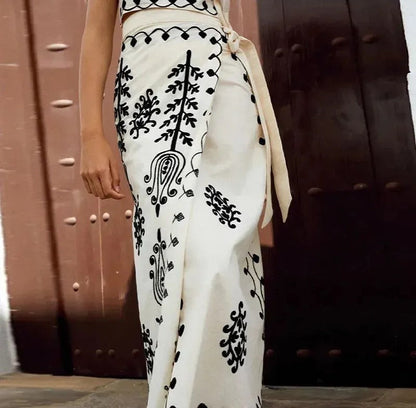 Camilla – Conjunto top + falda estampado
