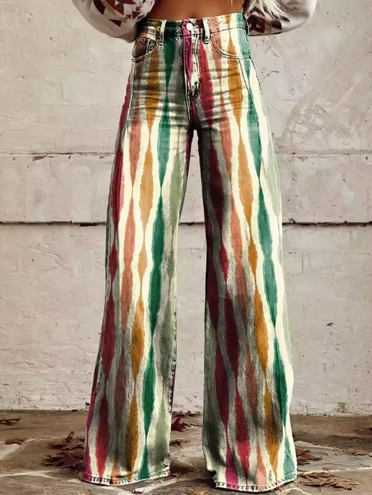 Pantalón Flare “Selva Óptica” – Naturaleza en Movimiento