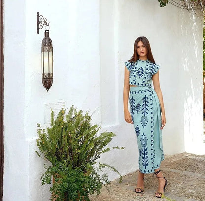 Camilla – Conjunto top + falda estampado