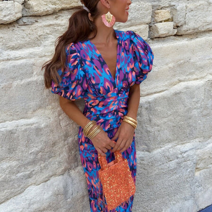 Karol | Vestido vibrante de fiesta con detalles espectaculares
