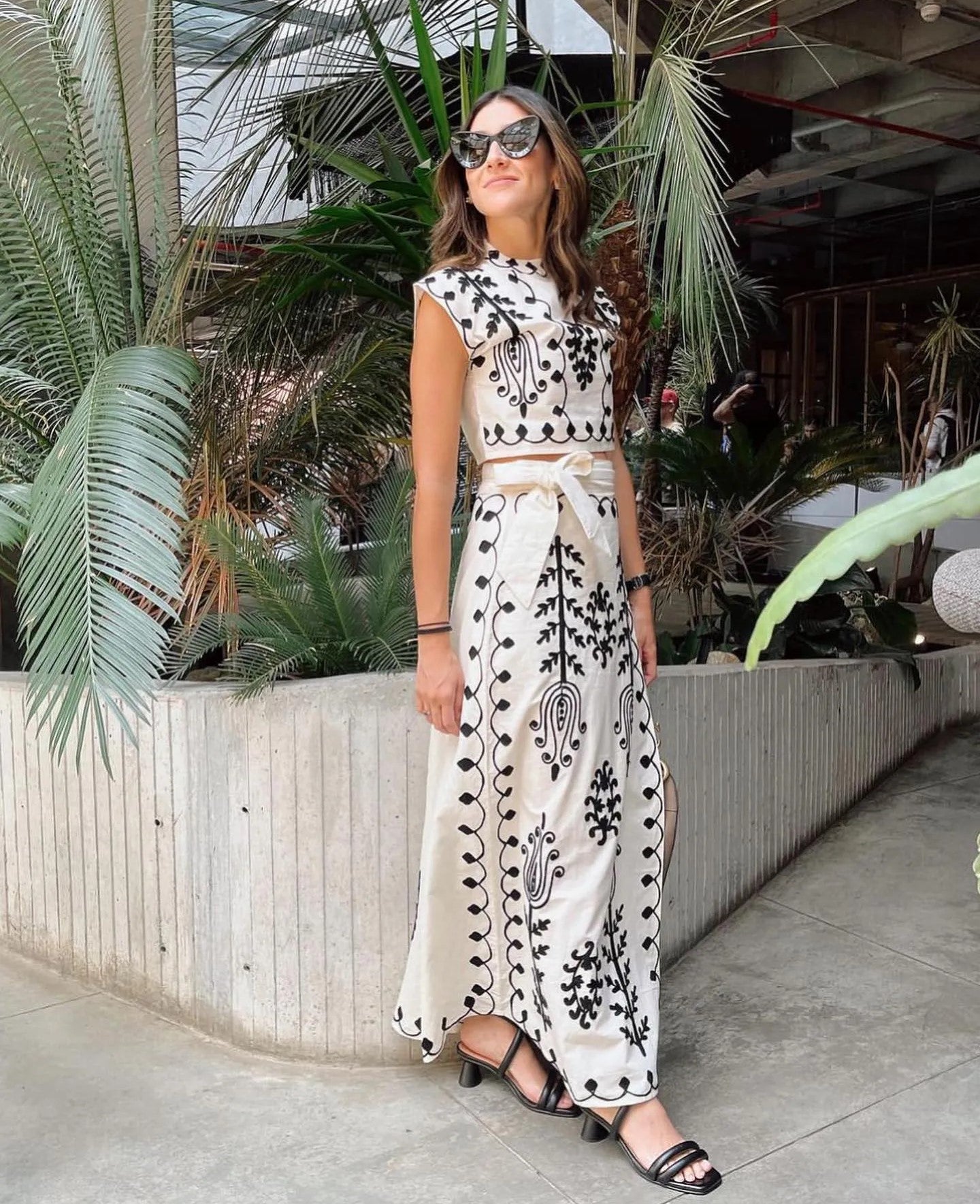 Camilla – Conjunto top + falda estampado