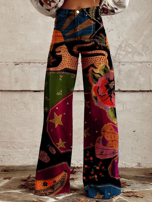 Pantalón Flare “Boho Galaxia” – Místico. Colorido. Inolvidable