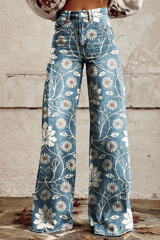 Margarita | Pantalones Boho Elegantes con Estampado Floral