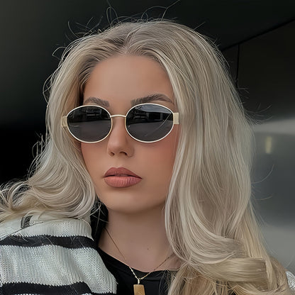 VISIONAIR NOVA – Gafas Metálicas Ovaladas con Detalle Dorado