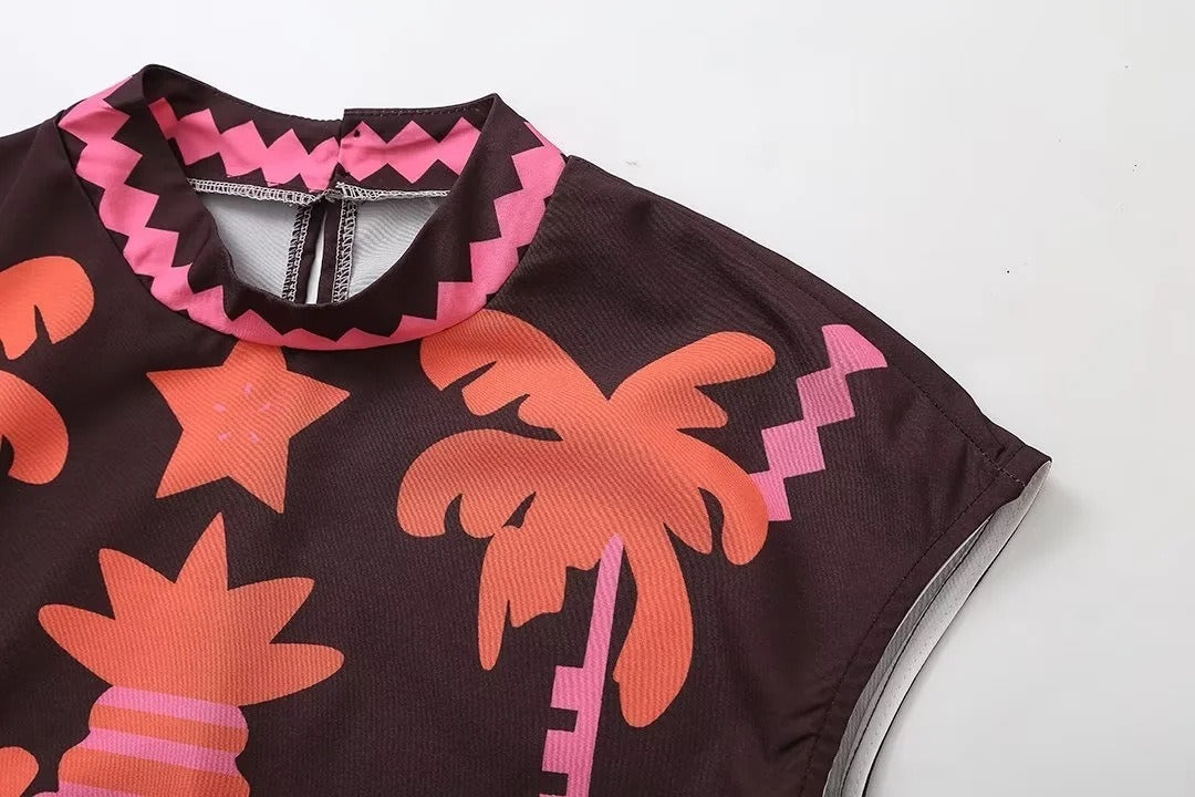 Katia – Conjunto top + falda estampado
