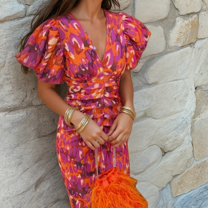 Karol | Vestido vibrante de fiesta con detalles espectaculares