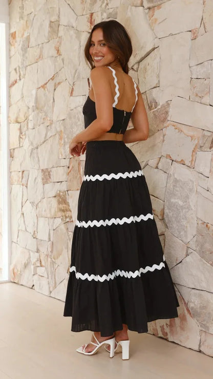 Claudia – Conjunto top + falda larga