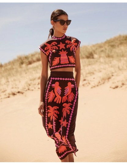 Katia – Conjunto top + falda estampado