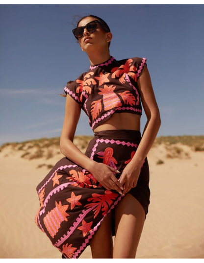Katia – Conjunto top + falda estampado