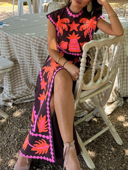 Katia – Conjunto top + falda estampado