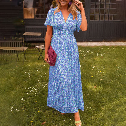 Larisa – Vestido escote en V estampado
